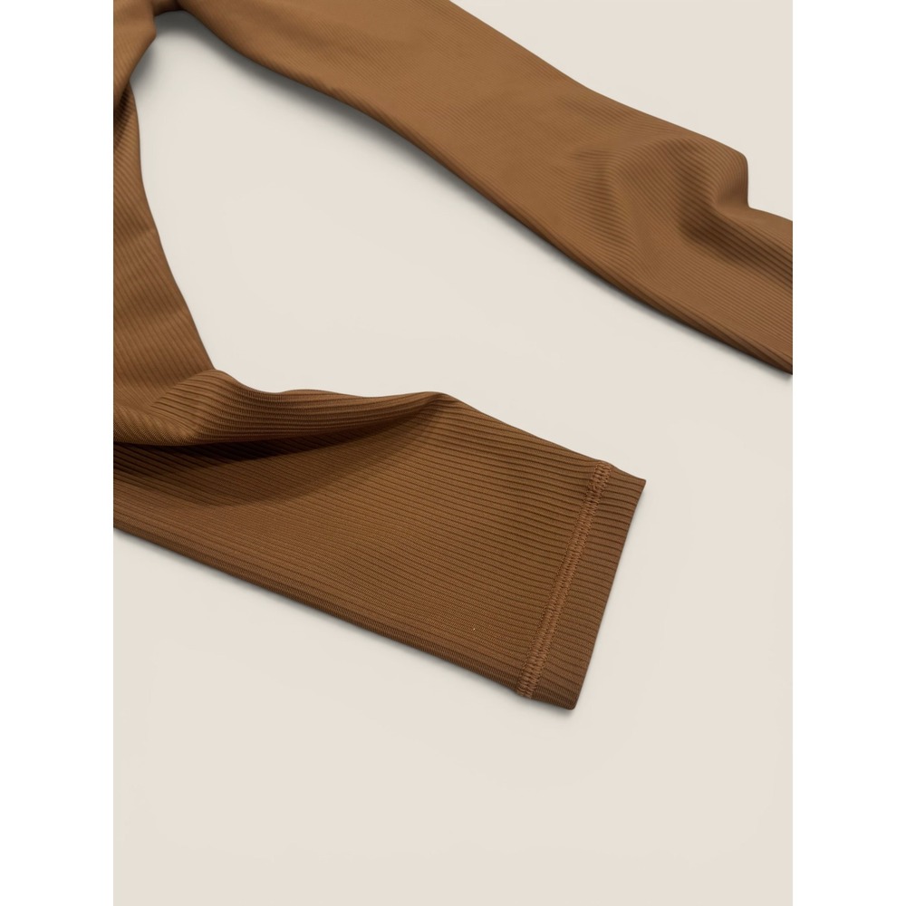 Athleta Elation Rib Tight Brown High Waisted Ribbed Leggings Womens Small - Picture 5 of 5